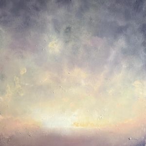 Schilderij met titel: 'Abstract landschap 4.' Geschilderd met olieverf op paneel. Afmetingen: 41 cm x 60 cm.